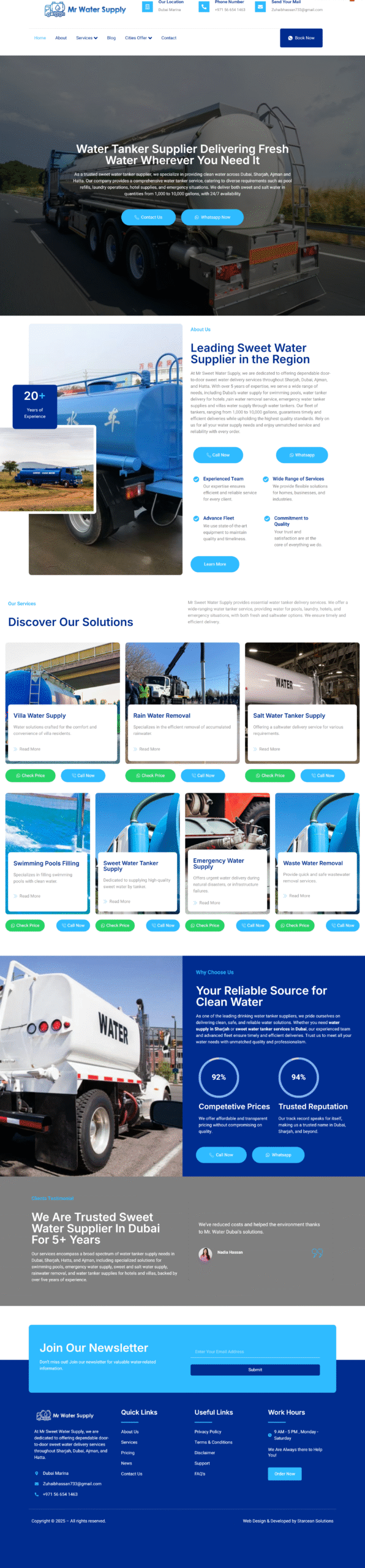Mr Sweet Water Supply website