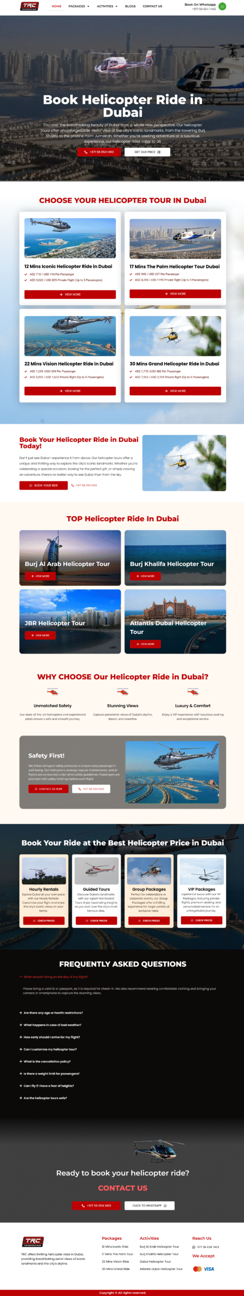 Helicopters Ride Dubai website