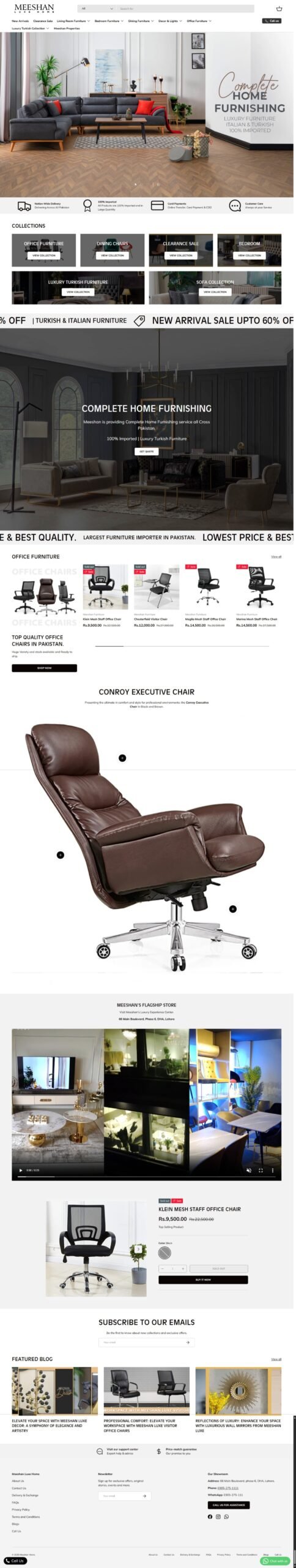 Meeshan Luxe Home website