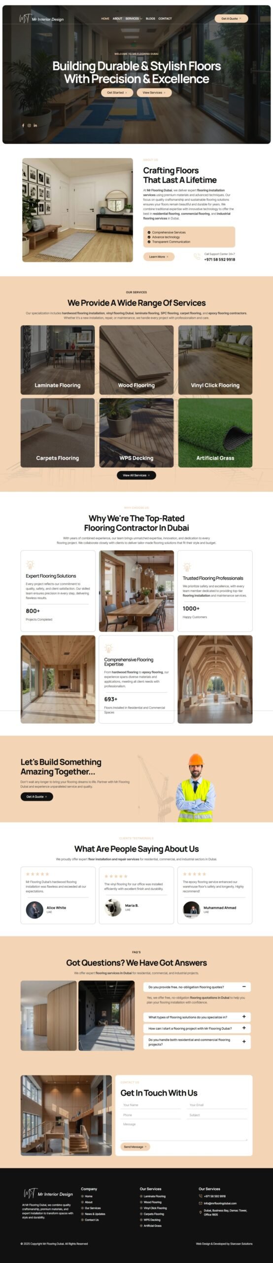 Mr Flooring Dubai website