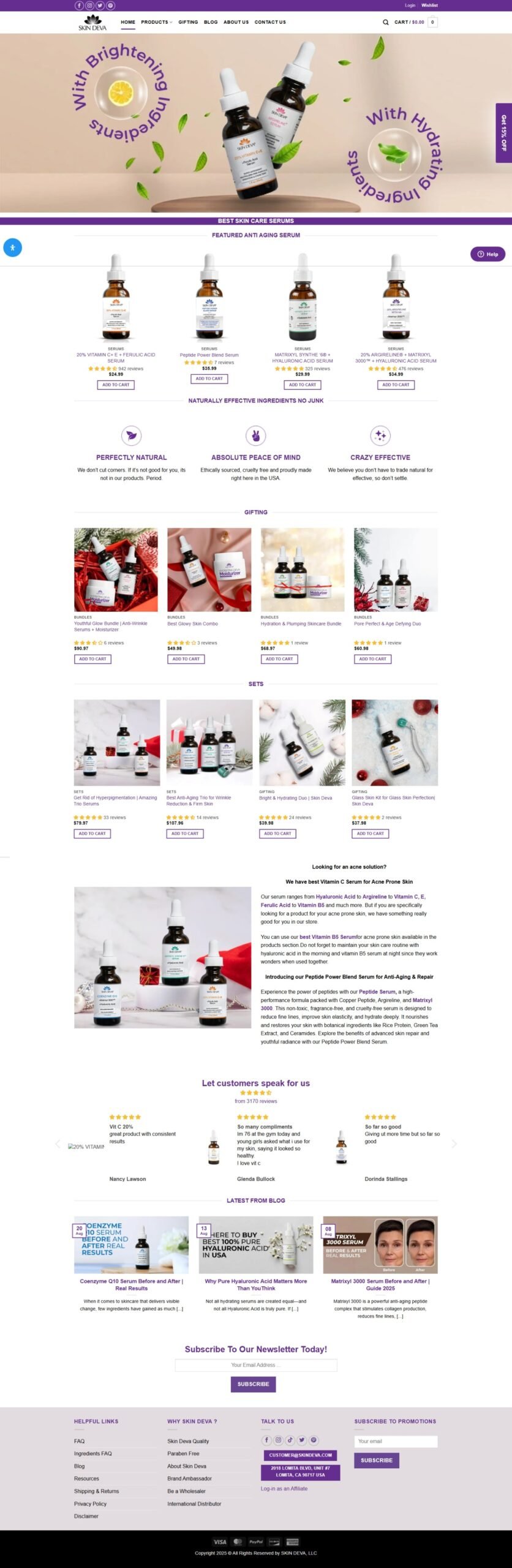 Skin Deva website