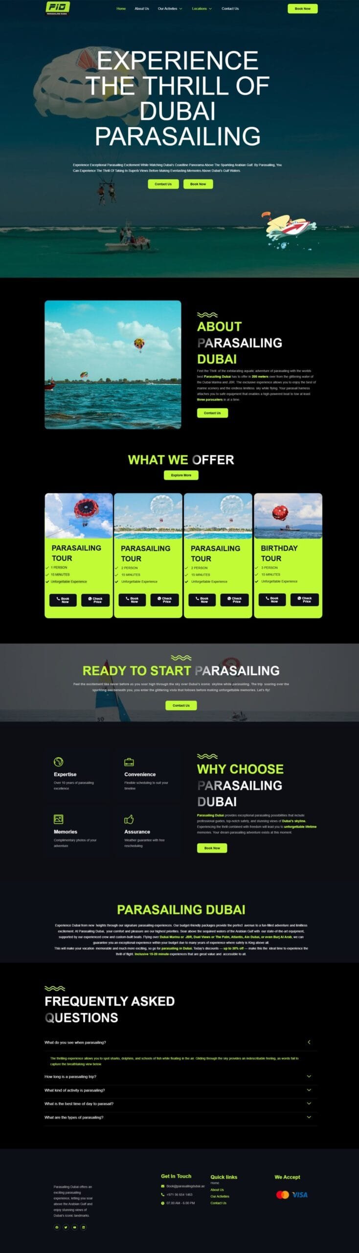 Parasailing Dubai website