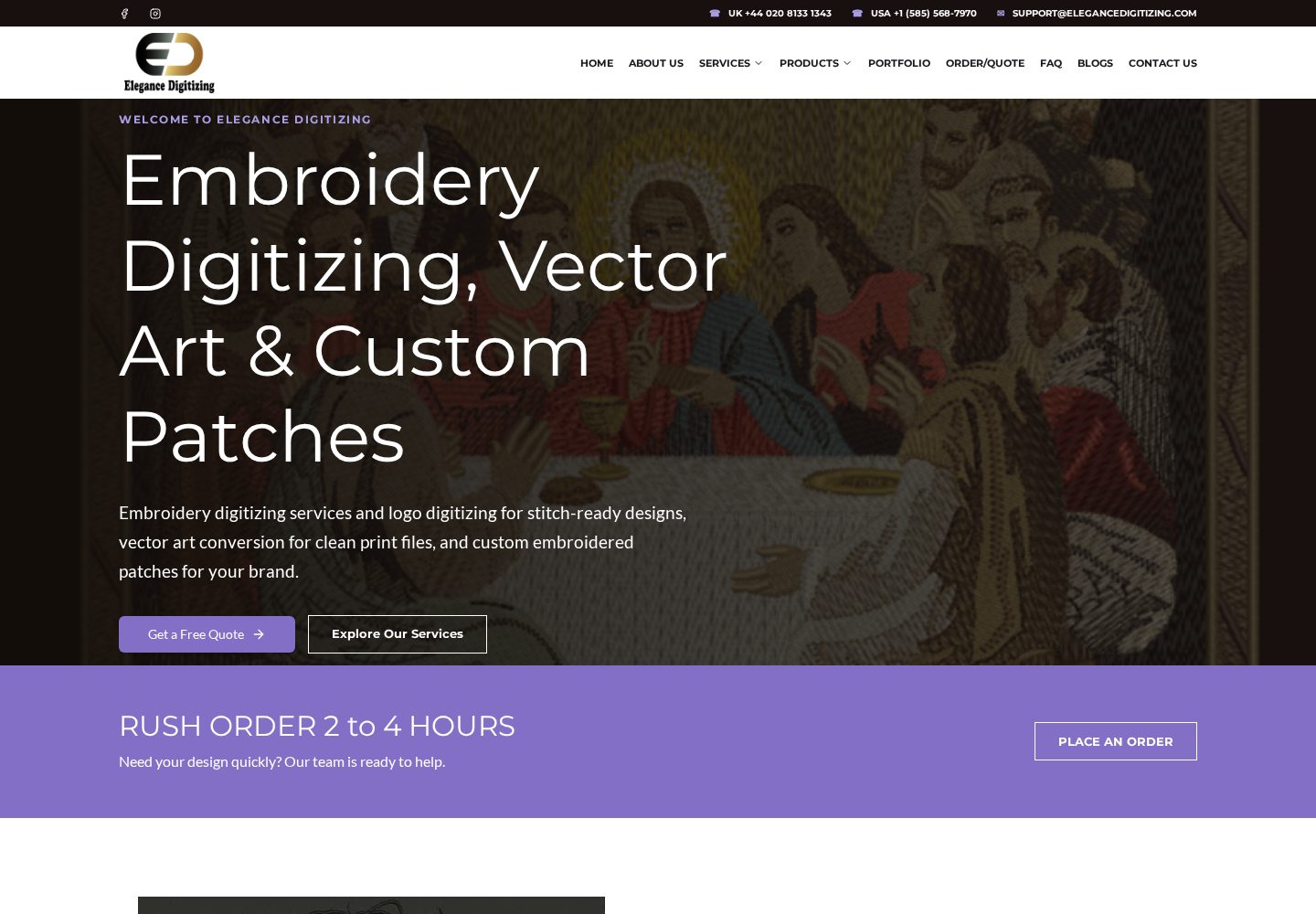 Elegance Digitizing website