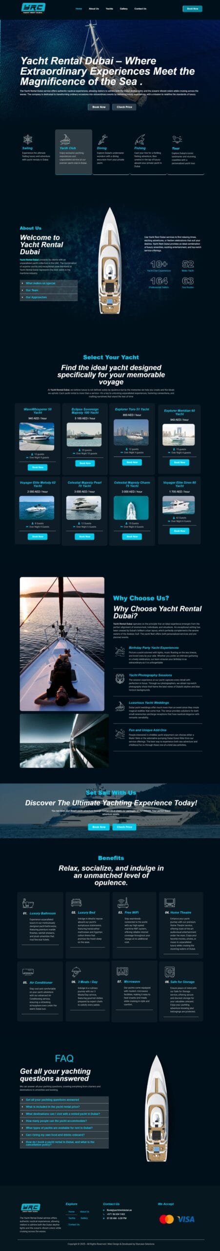 Yacht Rental UAE website