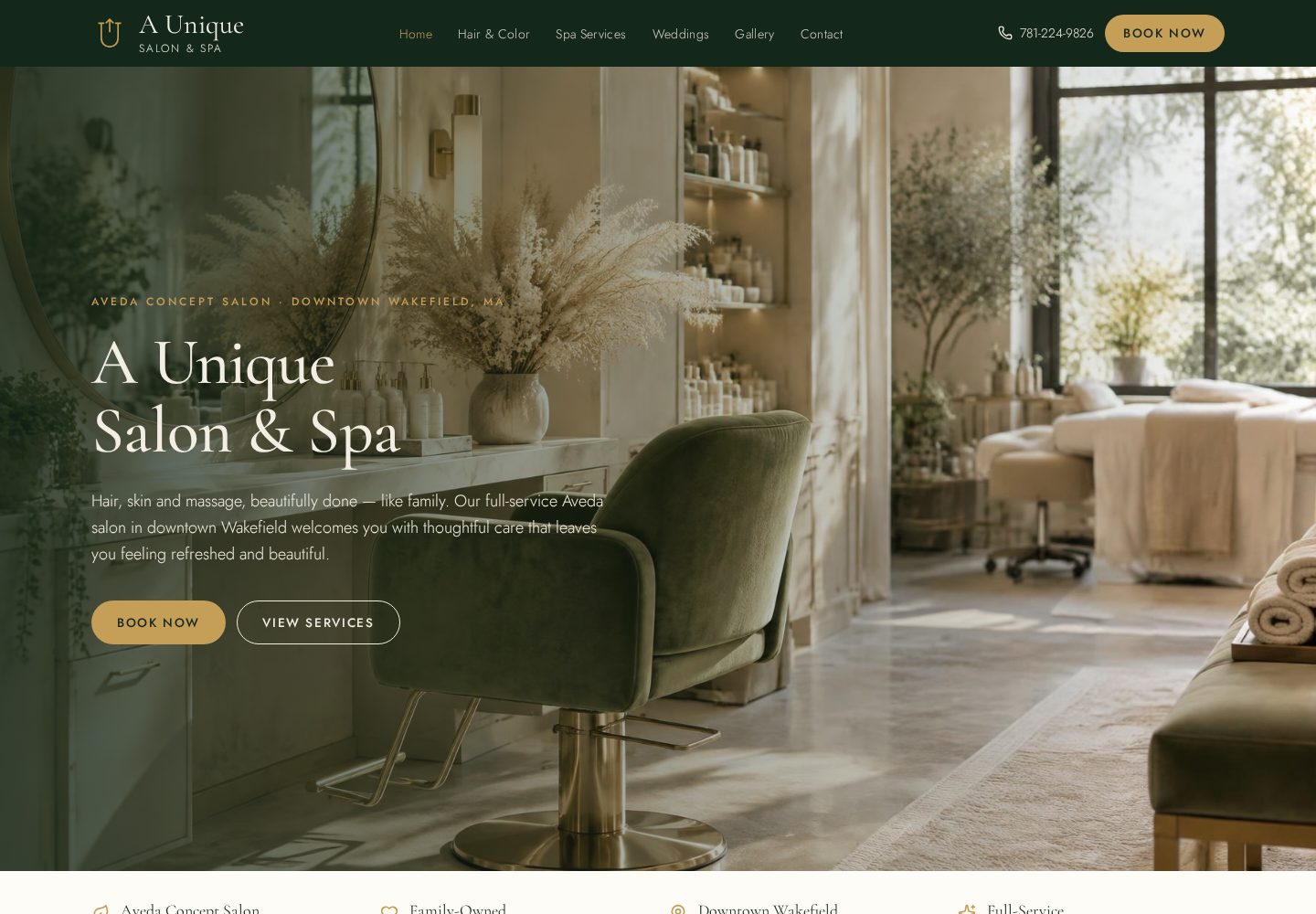 A Unique Salon & Spa website